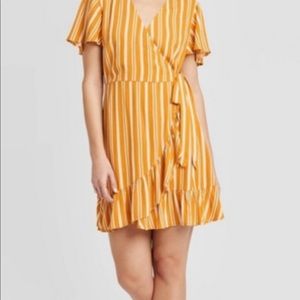 Mustard yellow wrap dress